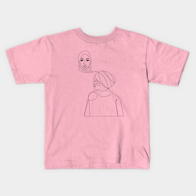 women girl culture Kids T-Shirt by Vintage Alma